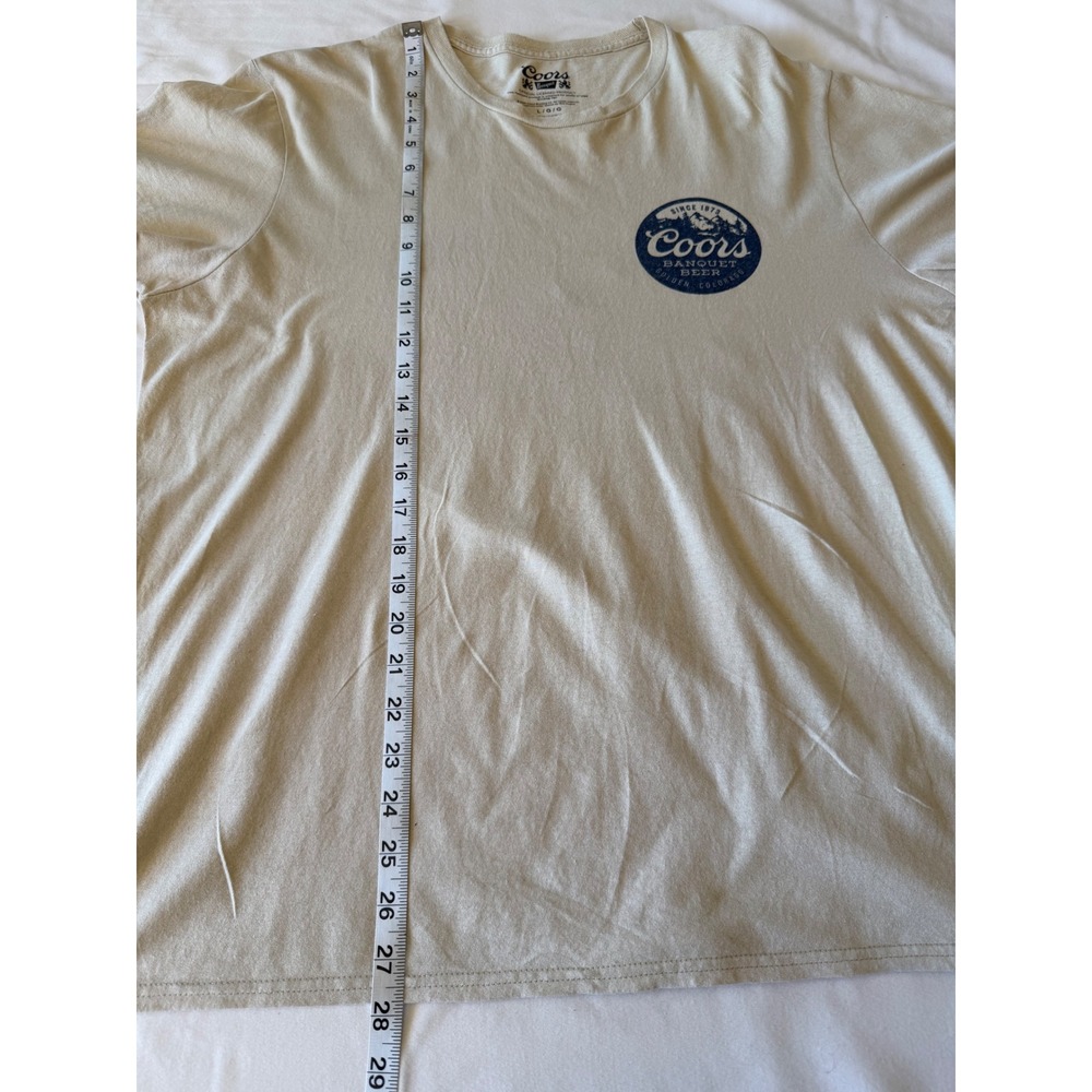 Coors Banquet Beer Graphic T-Shirt Mens Large Tan Short Sleeve Cotton - Picture 7 of 8